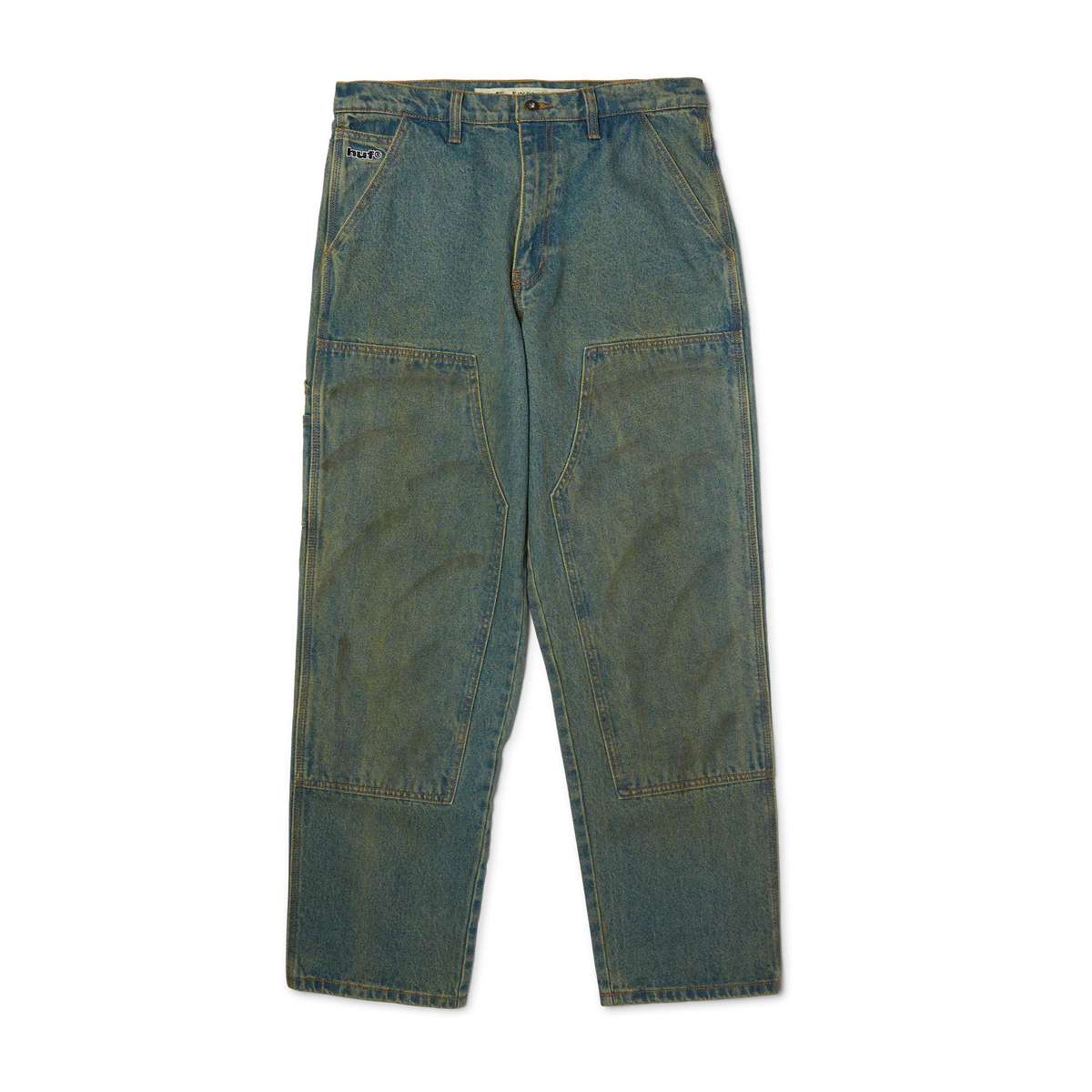 Pair of blue jeans on a white background