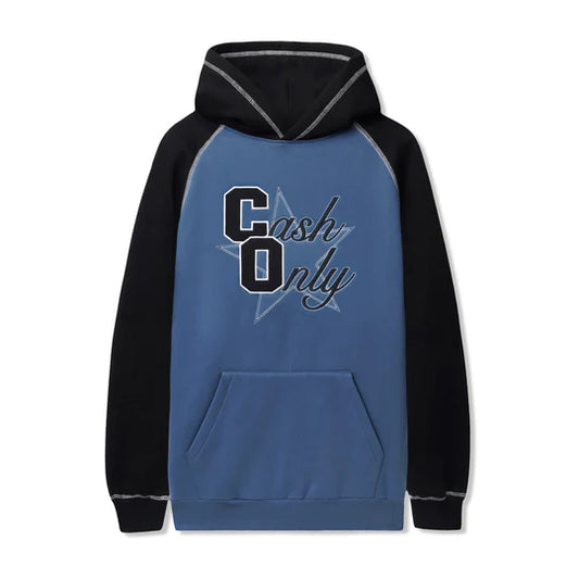 Cash Only Halftime Raglan Pullover Hood (Denim / Black)