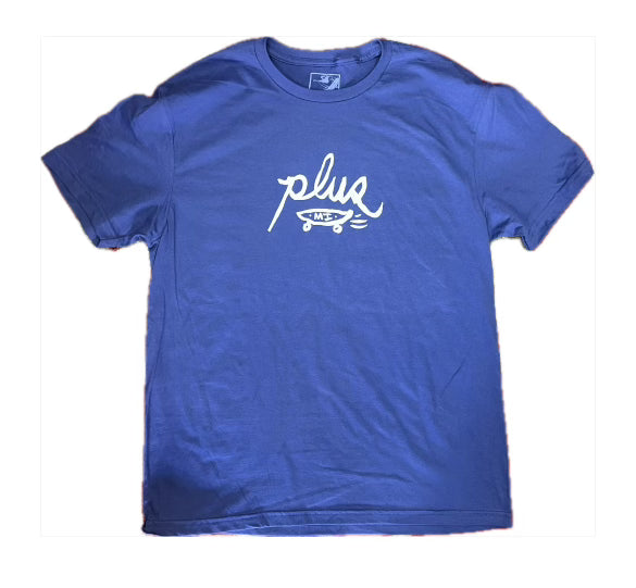 Plus Brush Script Tee Blue