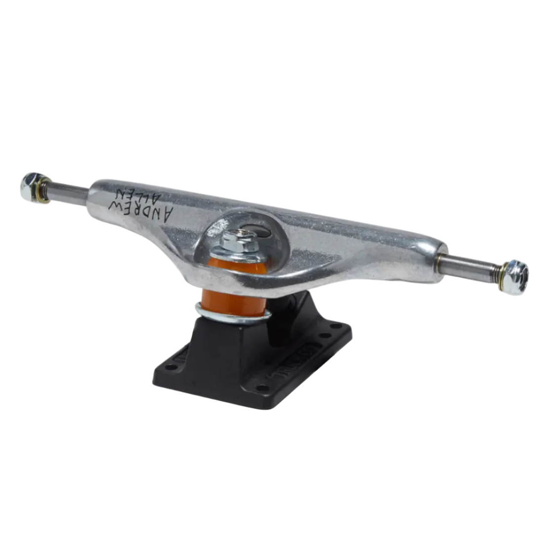 Skateboard truck with metal suspension on a white background