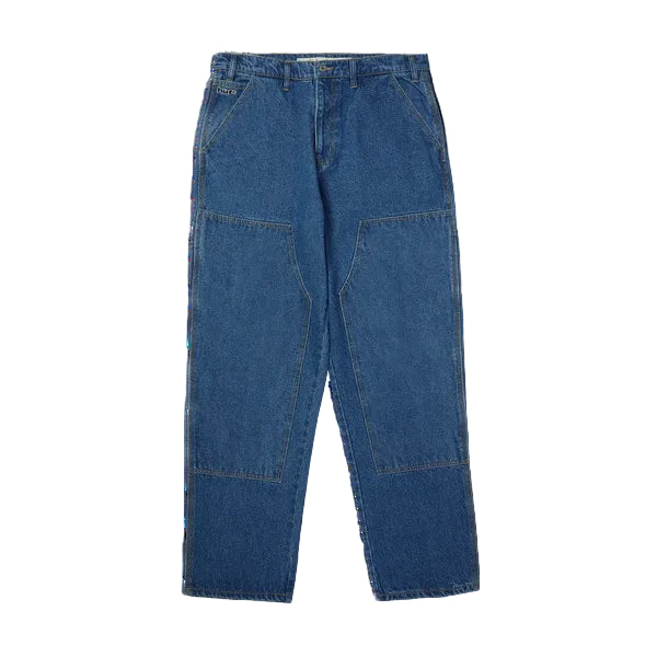 Blue jeans on a white background