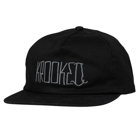 Krooked Side Eyes Unstructured Snapback Hat Black - Plus Skateboarding