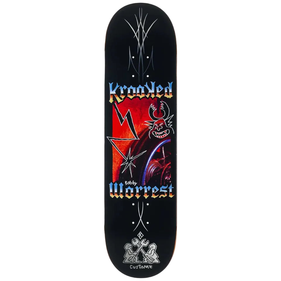 black deck with Krooked graphic on white background