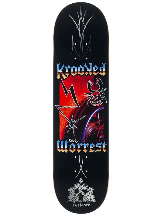 black deck with Krooked graphic on white background