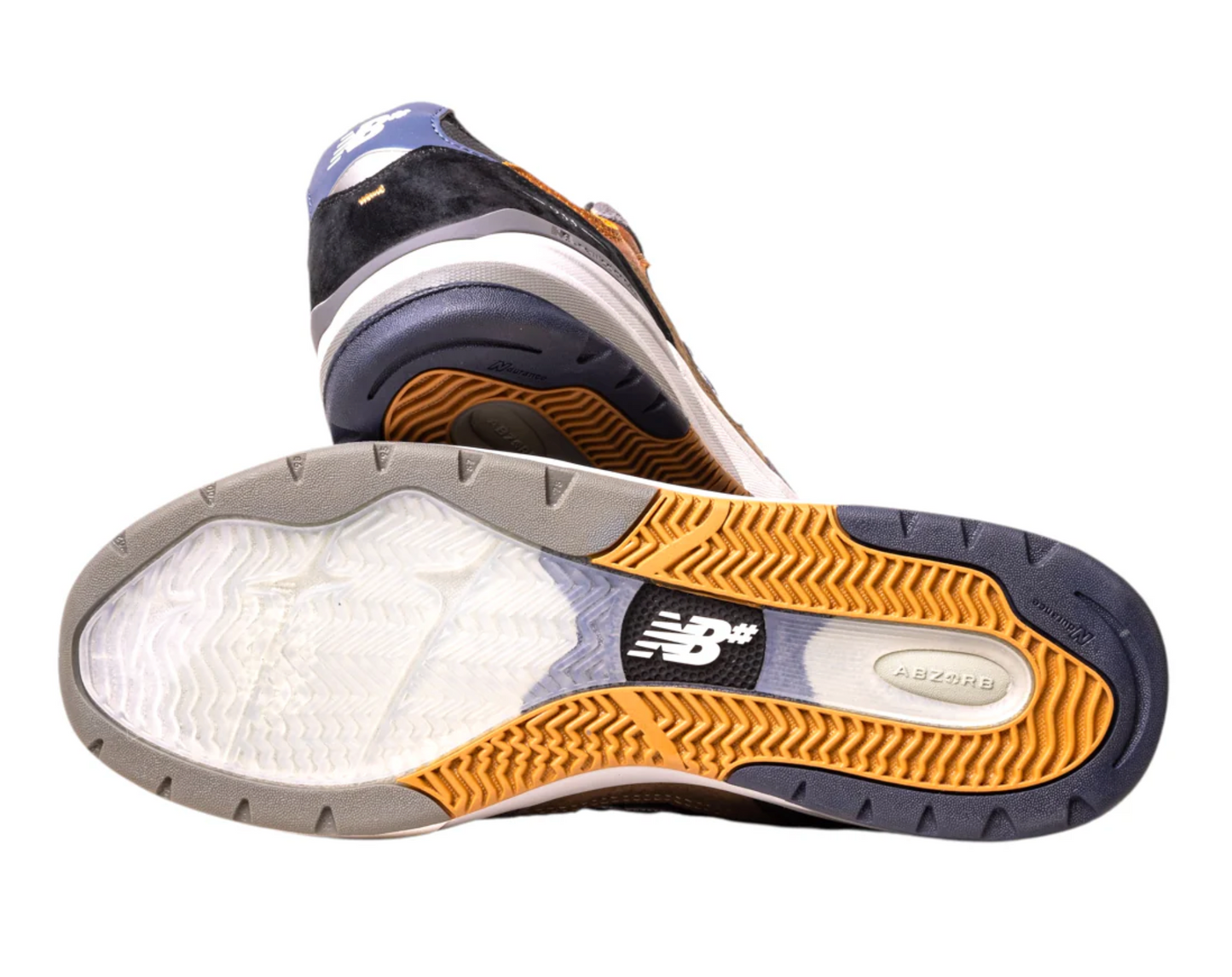 New Balance Reynolds 933 Grey Blue Brown Chestnut showing bottom of shoe