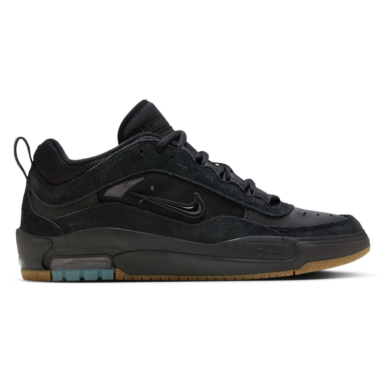 Black sneaker with Nike logo on a white background