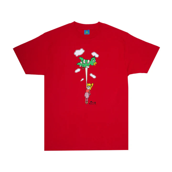 Frog Bird Girl T-Shirt (Red) - Plus Skateboarding