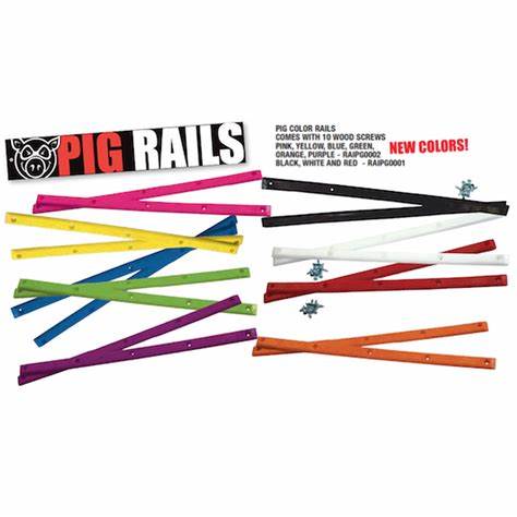 Assorted colors of Skateboard rails