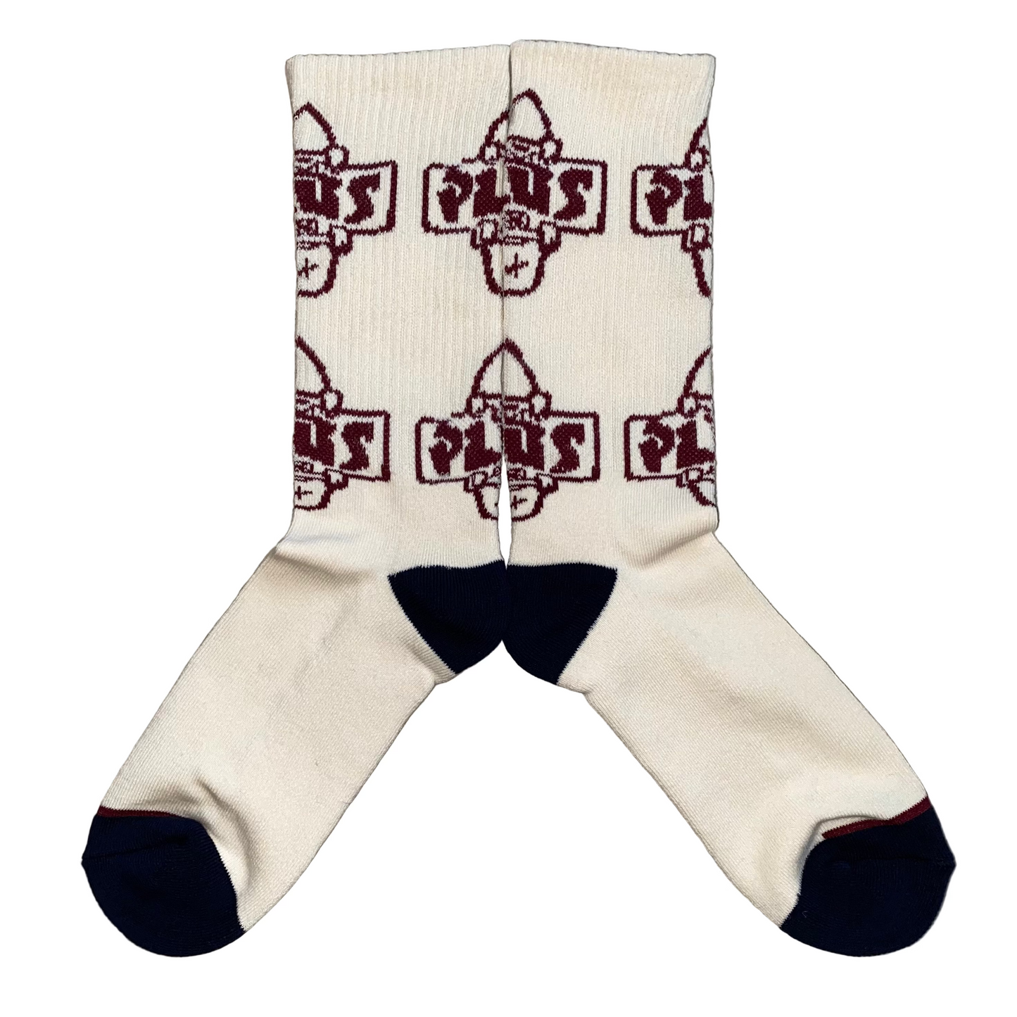 Plus Socks (Cream/Maroon/Black)