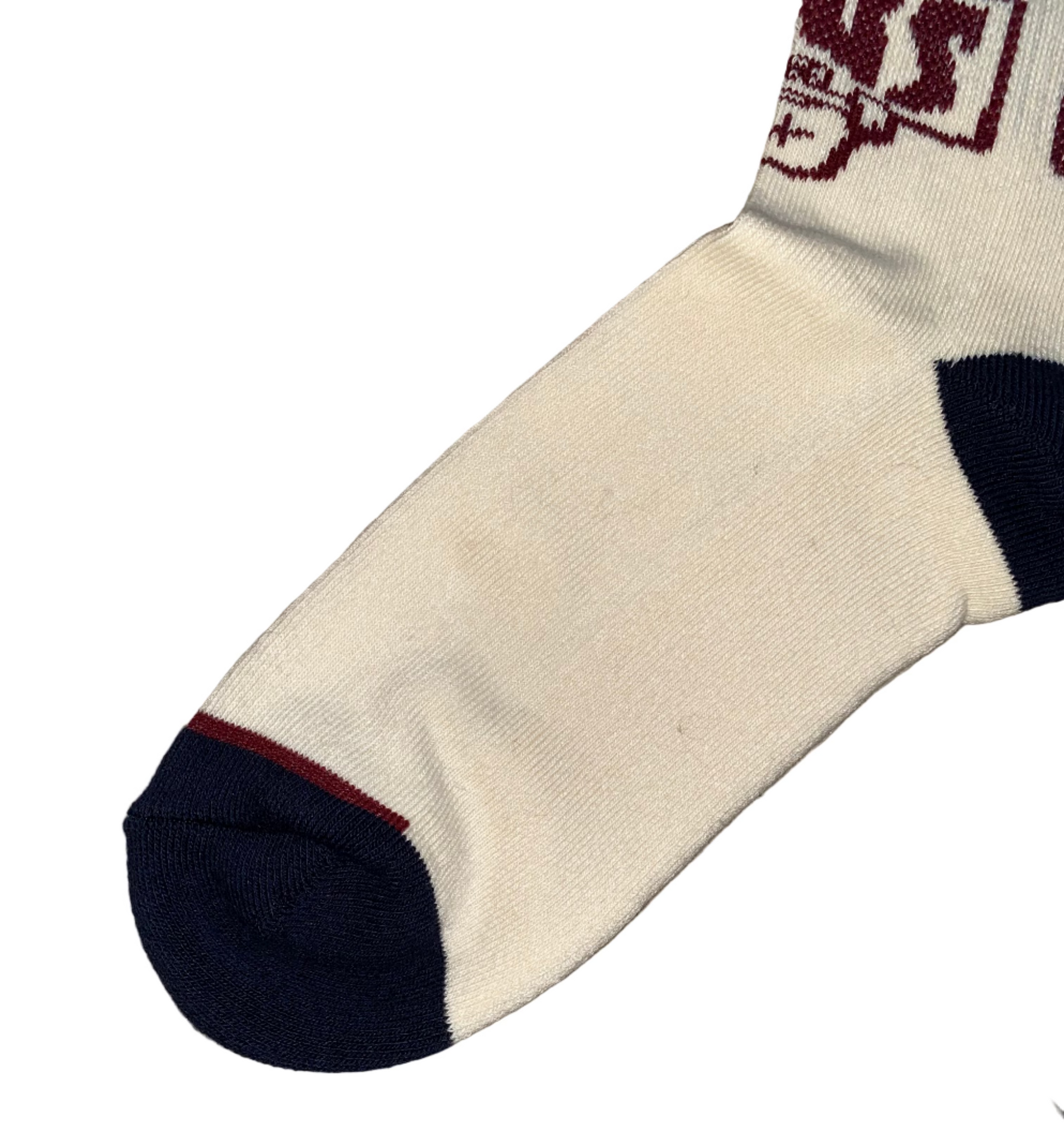 Plus Socks (Cream/Maroon/Black) toe