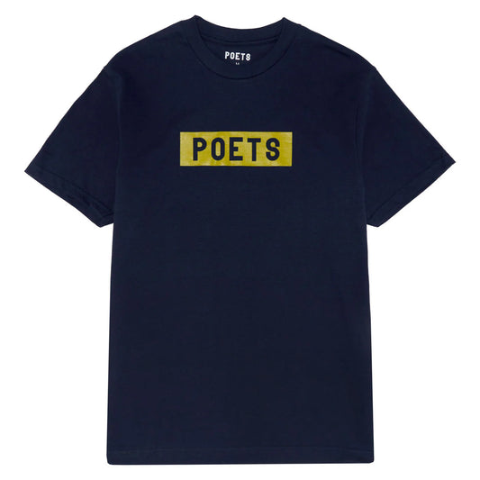 Poets OG Box Logo Tee
Navy on white background