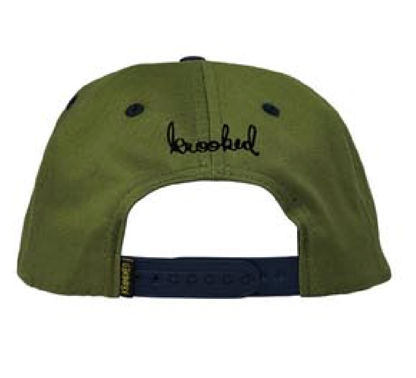 Krooked Mermaid Fish Snapback hat Olive