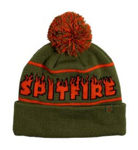 Spitfire Demonseed Pom Beanie Olive