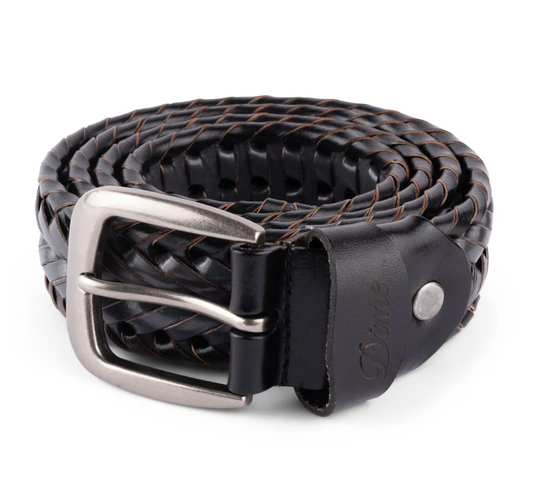 Dime Braided Leather Belt Black