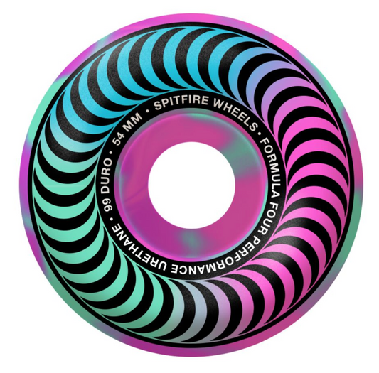 SPITFIRE F499 CLASSIC NEON PINK/TEAL SWIRL 54MM