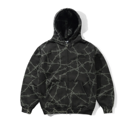 Butter Goods Wired Zip-Thru Hood (Charcoal)