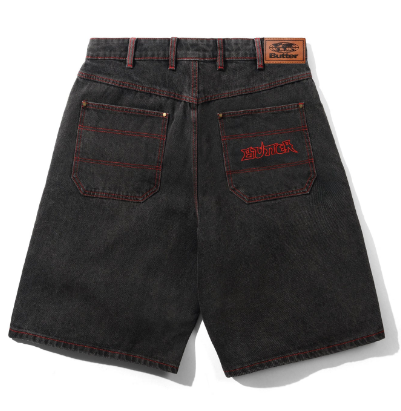 Butter Goods Encounter Denim Shorts (Tinted Red Washed Black)