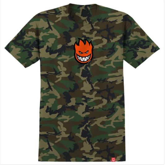 Spitfire Big Head Forest Camo/Orange T-shirt