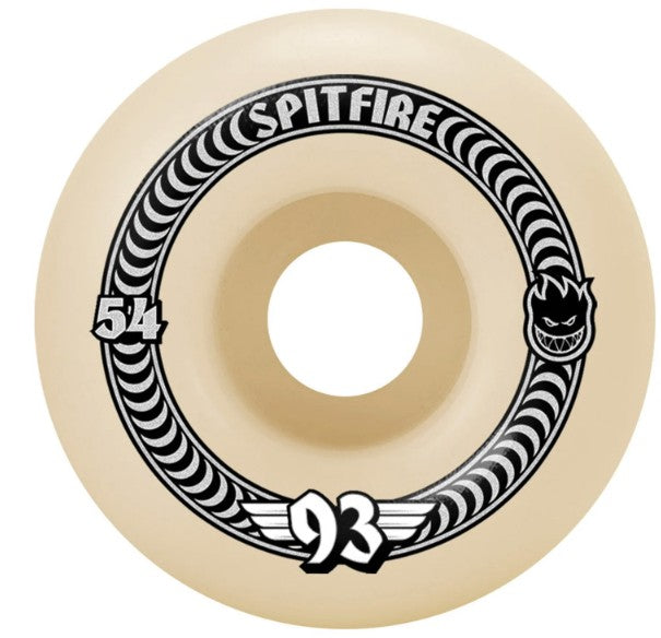 Spitfire skateboard wheel with spiral design and '93 logo 
