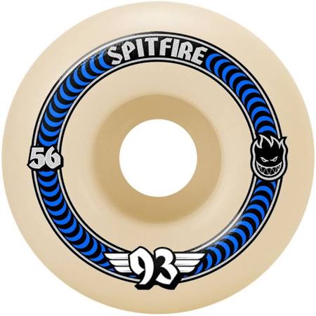 Spitfire skateboard wheel with blue and black design 