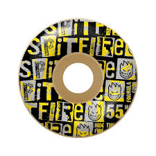 Skateboard wheel with Spitfire logo pattern 