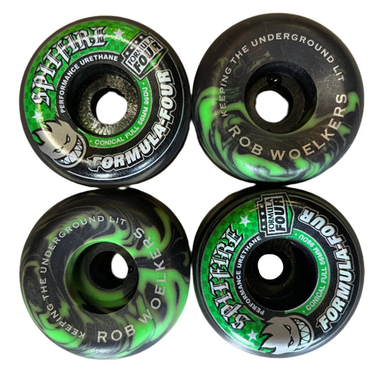Spitfire Formula 4 Rob Woelkers Pro Wheel (Black/Green Swirl)
