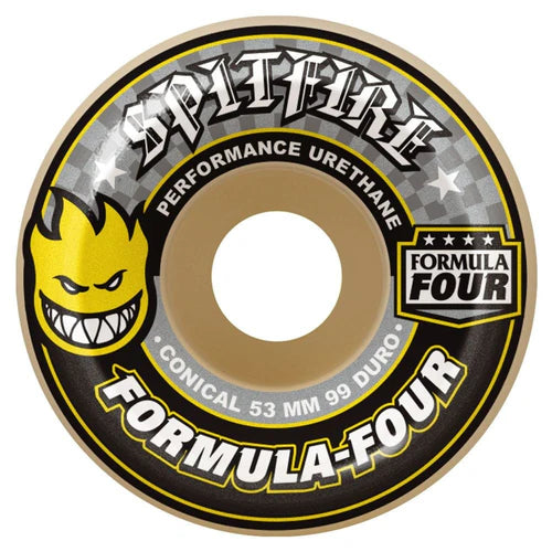Spitfire Formula Four Conical White/Yellow 99a Wheels