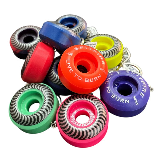 Spitfire skateboard wheel key chain in assorted colors