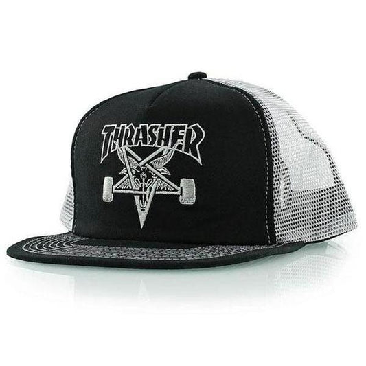 Thrasher Magazine Skategoat Mesh Trucker Hat Black