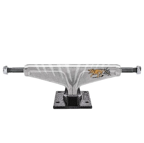 Venture hollow skateboard truck has a silver hanger and textured black baseplate.