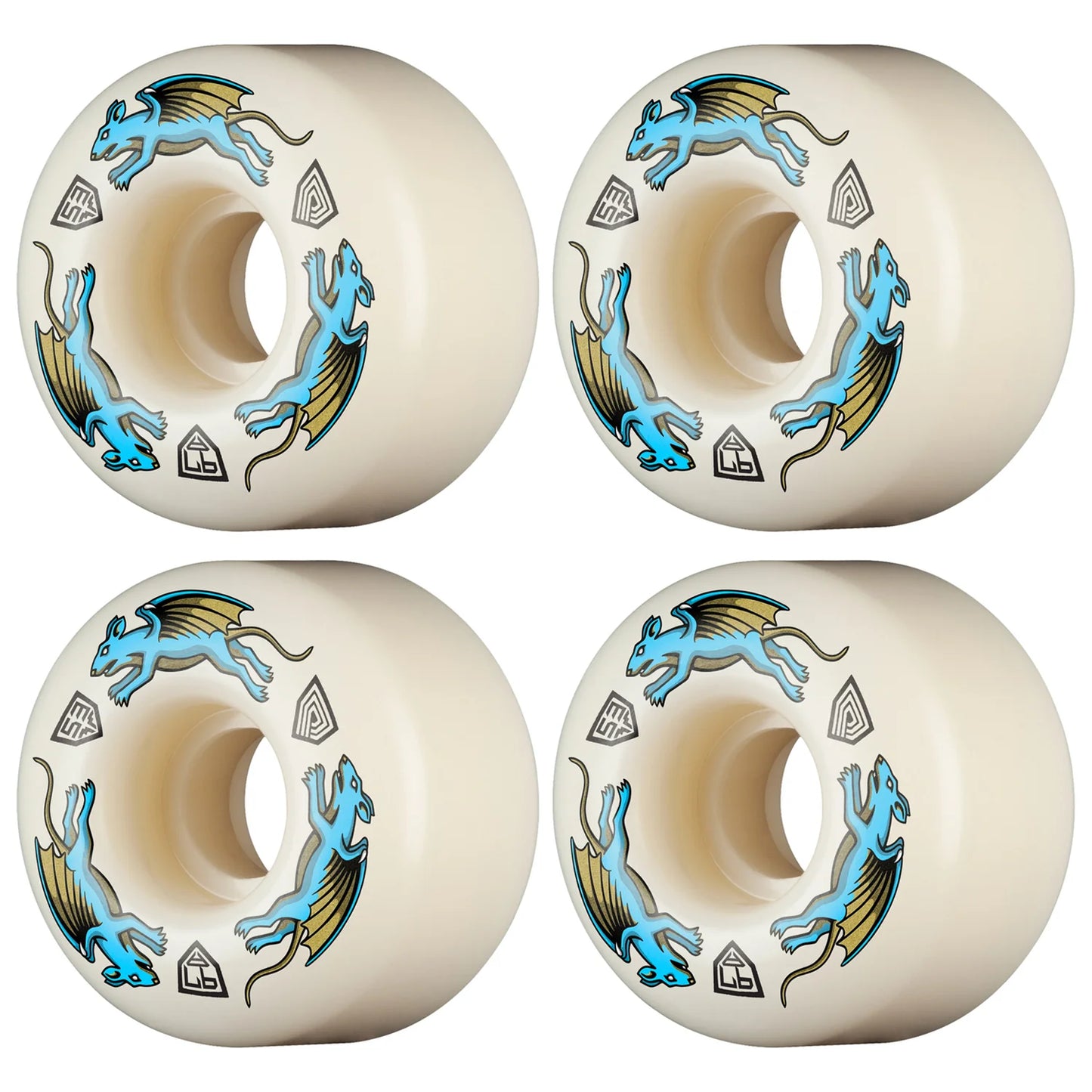 Powell Dragon Nano Rats V4 Wide 53mm - Plus Skateboarding