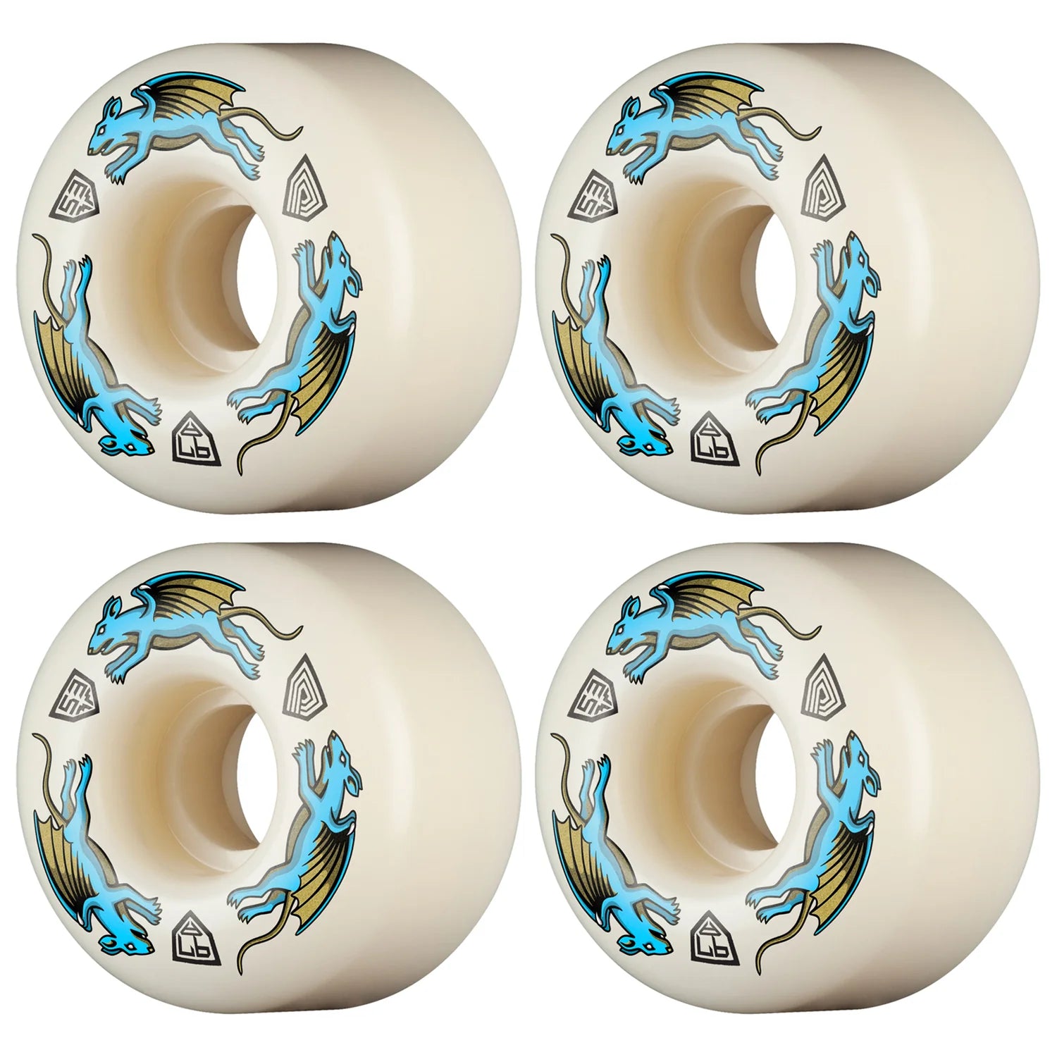 Powell Dragon Nano Rats V4 Wide 53mm - Plus Skateboarding