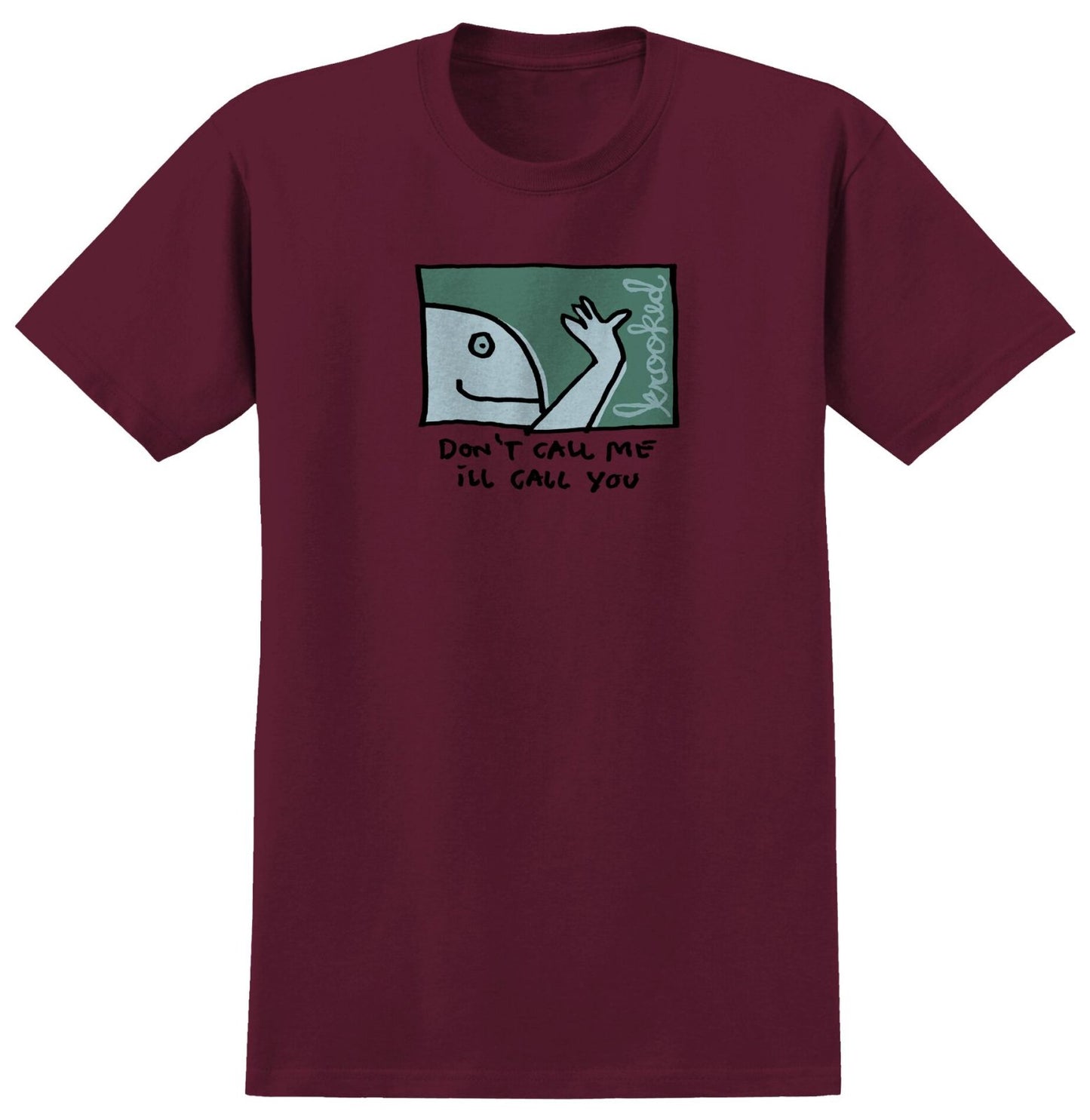 Krooked Call Me T-shirt (Burgundy) - Plus Skateboarding