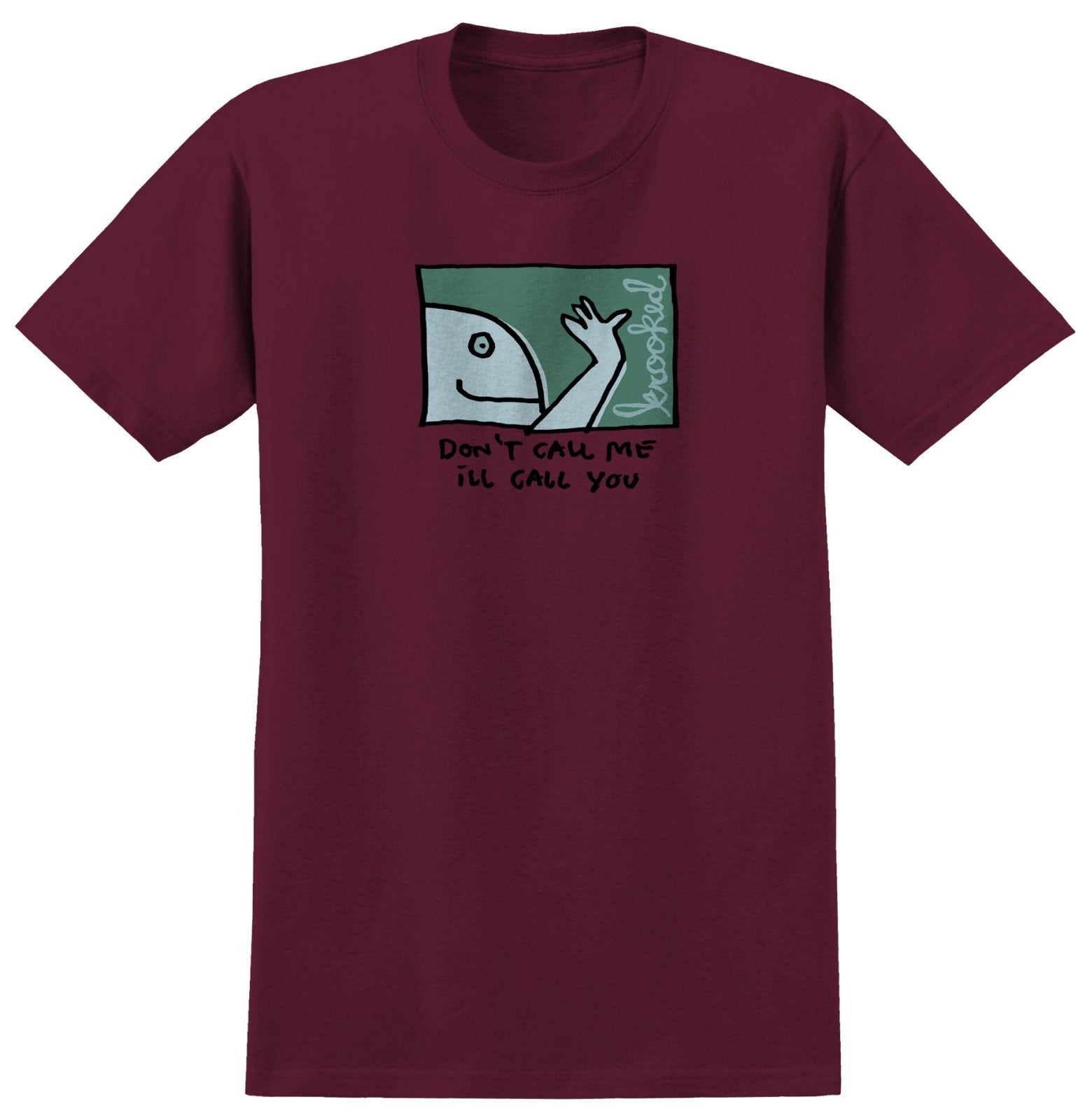 Krooked Call Me T-shirt (Burgundy) - Plus Skateboarding