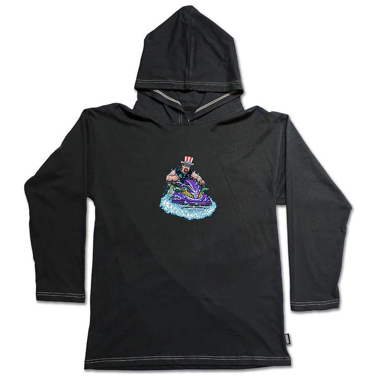 StrangeLove Jet Ski Black Long Sleeve Hooded T-Shirt