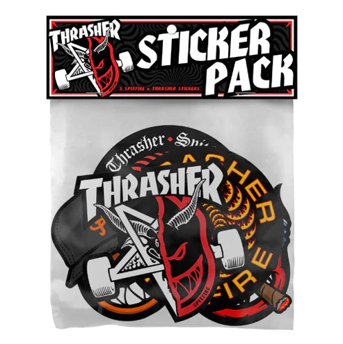 Spitfire x Thrasher Sticker Pack - Plus Skateboarding