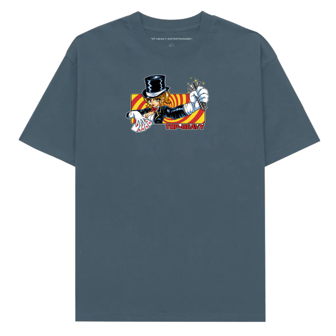 Top Heavy Sleight of Hand Tee (Slate) - Plus Skateboarding
